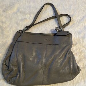 Gray Coach Leather Shoulder Bag